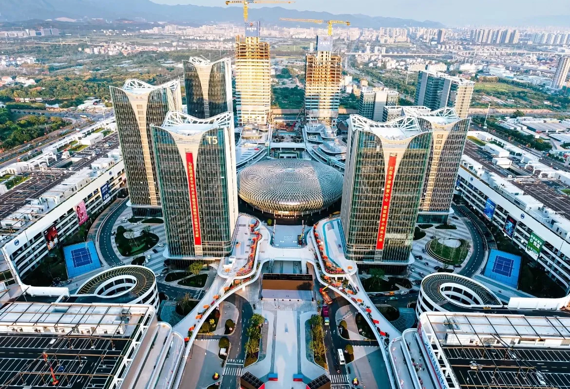 中国义乌全球数贸中心航拍图