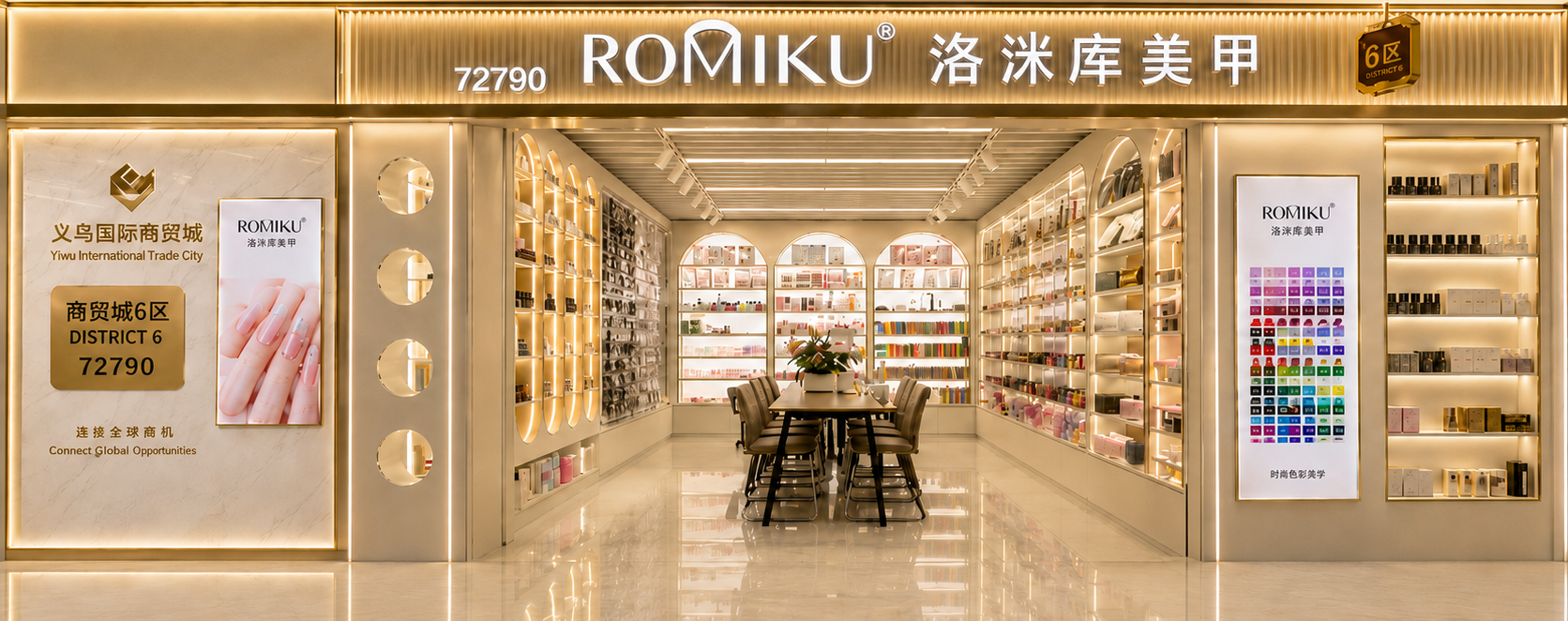 ROMIKU NAILS 义乌全球数贸中心展厅门店